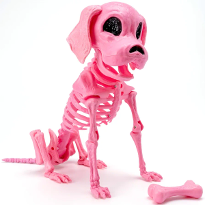 JOYIN Posable Halloween Dog Skeleton Full Body Posable Joints Skeleton Puppy for Indoor Outdoor Skeleton Decorations Graveyard Party Haunted House Party Decor(9.8” X 4.7” X 12.6”)