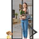Magnetic Screen Door |Fits 36"x80" Door| Hands Free Retractable Screen Door Magnetic Closure Keeps Bugs Out | 2025 Upgraded PET- Tiny Hole | Self Sealing | Pet and Kid Friendly| 39 Inch x 82 Inch (Polyethylene terephthalate (PET)-Black)