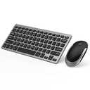 Compact Wireless Keyboard Mouse, 2.4GHz Ultra Thin Small Wireless Keyboard Mouse Combo for Desktop, Laptop 