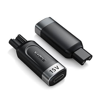 15V HQ8505 Type-C Shaver Adapter Charging Converter for Philips Norelco 7700/7500/7400 3500/5300 Series, OneBlade QP6520 QP6530 QP6510, USB-C Shaver Charger Converter without Charger Cord (1 PC)