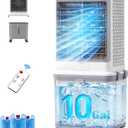 Flymoon Upgraded Cooling 10 Gallon Evaporative Air Cooler, Swamp Cooler with 120 Oscillation, 7-Hour Timer, Remote Control, Detachable Tank for Portable Air Conditioners, for Bedroom, Garage