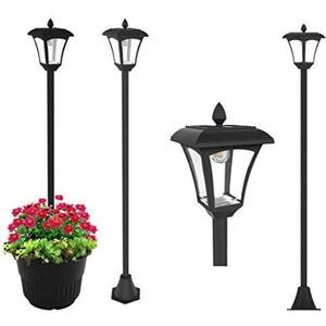 1pc 65" Street Vintage Outdoor Garden LEDs Bulb Solar Lamp Post Light Lawn - Adjustable (Pot not Included)