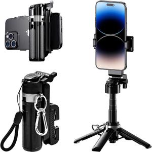 Mesenymm Portable Selfie Stick, 4-in-1 Portable Magnetic Selfie Stick for iPhone Stand, Phone Tripod with Remote Compatible with 4-7" iPhone/Android Phones for Vlog/Travel/Filming