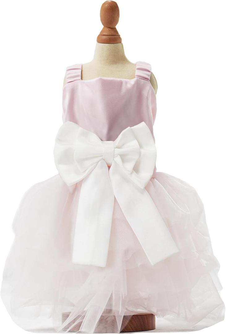 Dog Dress Wedding Outfits, Princess Lace Tutu Strappy Skirt for Female Puppy Small Medium Dogs Girl Cats Costume (Strappy Dress, X-Small)