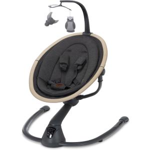 Maxi-Cosi Cassia Smart Baby Swing for Infants, Portable Foldable Swing with Music, 360 Rotation, 5 Speeds, 12 Melodies, EcoCare Fabric, Auto Motion Sensor, 2 Reclines, Classic Graphite