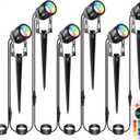 Outdoor Landscape Lighting, 6 Pack RGB Outdoor Spot Lights with Transformers and Remote, 12V Low Voltage Color Changing Landscape Lights IP65 Waterproof Plug in Outdoor Uplights for Yard House Tree