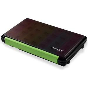 Sukuos Weekly Pill Organizer 7 Day 4 Times a Day, Moisture-Resistant Large Daily Pill Box Medicine Cases for Vitamin/Fish Oil/Supplements (Black)