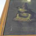 VIYYIEA Vintage Gold Framed Wall Art for Living Room, Wizard Frog Canvas Prints Home Decor, Halloween Gothic Painting Picture, Bedroom Wall Decor Gifts for Friends or Family -(16L x 12W)