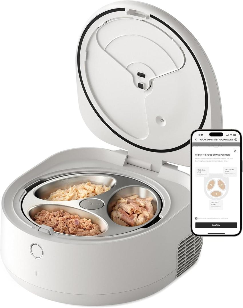 PETLIBRO Automatic Cat Feeder Wet Food with Stainless Steel Bowl, Refrigerated Auto Cat Feeder with Semiconductor Cooling, 3 Fresh Meals for 3 Days, App-Controlled Pet Food Dispenser, Easy to Clean