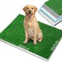 Dog Grass Pee Pad with Stainless Steel Tray, Odor-Free Drainage System, Reusable Artificial Grass Dog Potty for Indoor Apartment Balcony Puppy Training