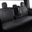 LUCKYMAN CLUB F150 Faux Leather Seat Covers Fit for 2015-2024 2025 F150 Super Crew and 2017-2025 F250 F350 F450 Super Duty Crew Cab Pickup Trucks (Rear, Black)