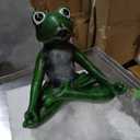 Green Frog Meditating Statue
