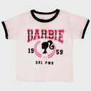 Barbie Girls T-Shirts 2-Pack, Short Sleeve Tees 2-Pack Bundle Set for Girls (White)