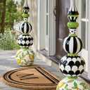 4.3Ft 2 Pcs Large Inatable Christmas Ornaments Balls Outdoor, Topiary Decorations for Urn Porch, Yard Garden Garden Easter Decor Black