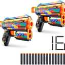 XSHOT Skins Flux Blaster with 16 Darts - Striper Skin (2 Pack) by ZURU, Easy Reload, Air Pocket Dart Technology, Toy Foam Blaster for Kids, Teens and Adults