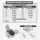 2 x 110-Degree Cabinet Door Hinges - Replacement for Blum Compact 33 Self-Closing Hinges, Adjustable Screw-On Design for Open-Side/Standard Cabinets, Soft-Close Durable Steel (Sliver, 2 Pack)