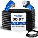 50 Amp 50FT RV Extension Cord, ETL Listed Heavy Duty Copper NEMA 14-50P to SS2-50R Power Cord with Twist Lock and Polarity Indicator