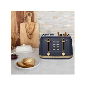 West Bend Timeless 4-Slice Toaster, White Gold