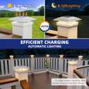 APONUO 6 Pack Solar Post Cap Lights, 2 Modes(Warm/Cool Light) Outdoor Waterproof Fence Post Solar Lights, Solar Powered Garden, Patio, Deck Decor for 4x4, 5x5, 5.5x5.5 Wood & Vinyl Posts, White