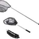 RESTCLOUD Fishing Landing Net with Telescoping Pole Handle, Fishing net Freshwater for Kids Men Women, Extend to 40-63 Inches
