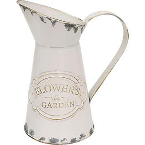 Soyizom Galvanized Metal Pitcher Farmhouse Decor Jugs White Pitcher Vases Flower Jugs Vase Shabby Chic Decor Water Can Milk Jug Rustic Decorations for Home Christmas Wedding,White-Jug/8.9H-Small