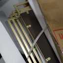 Modern Rectangle Mirror, 42"x16" Geometric Art Deco Mirror with Metal Frame, Gold Elegant Mirrors for Living Room Bedroom Bathroom Entryway Hallway, Hangs Vertically or Horizontally