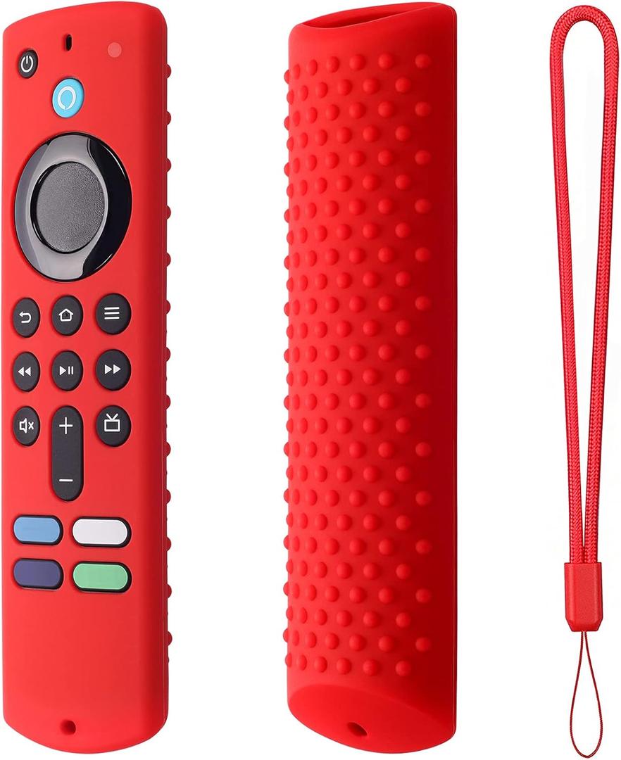 Silicone Cover Compatible with Fire TV Stick (3rd Gen) Remote Firestick Remote Cover for Firesticksticktv Silicone Protective Case Sleeve(Red)