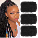 Afro Kinkys Bulk Human Hair For Braiding Afro Kinky-Curly Human Hair Bulk For Mini Twist Hair Bulk Human Braiding Hair For Micro Locs Extensions,Dreadlocks Extensions,Repair Locs 14inch(1B,35g/pack)