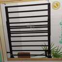 Summer Infant Deluxe Stairway Simple to Secure Safety Pet and Baby Gate,30'-48' Wide, 32' Tall, Install on Wall or Banister in Doorway or Stairway,Hardware Mount, Auto Close Walk-Thru Door-Black Wood