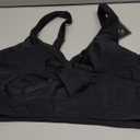 ZAFUL Cropped Bikini Tops for Women Twist Front Tankini Tops Beach Padded Swimsuit Cut Out Bathing Suit Top Only (Large, Black)