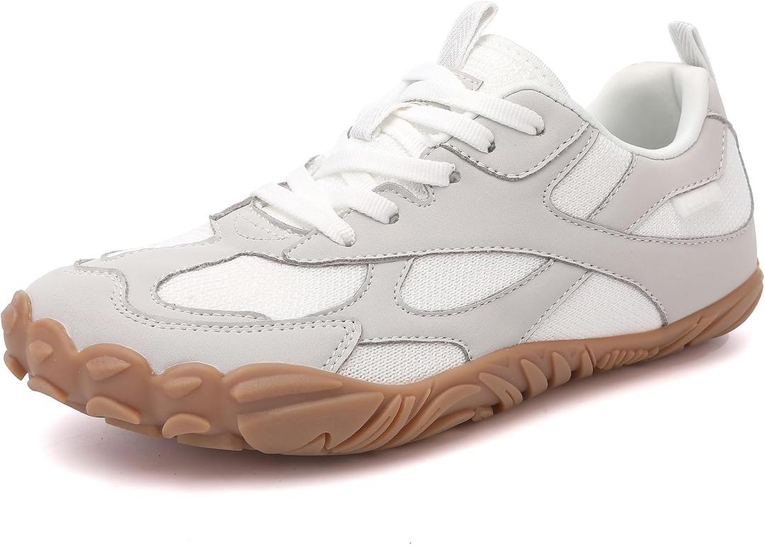UBFEN Womens Barefoot Shoes Minimalist Zero Drop Wide Toe Box Sneakers | Laces Up, Lightweight, Breathable, Comfortable, Suitable for Walking, Tennis, Light Hiking, Trail Running, Casual, Daily Wear, 6