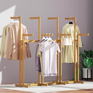 Retail Clothing Rack - for Hanging Clothes - Rolling Metal Garment Racks Heavy Duty, Gold Commercial Clothing Display Rack with Wheels, Tall Sturdy Stand Clothing Racking (8 Arm,Gold)