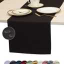 Black Table Runner 60 inch, Waterproof Dresser Scarf, Outdoor Coffee Table Runner, Elegant Dining Table Runners for Fiesta, Dinner Parties, Events, Wedding, Decor Thanksgiving, Halloween, Christmas