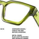 livho Oversized Eyewear Frame for Woman and Men - Rectangle Fashion Glasses for Computer, Chic Preppy Frame