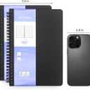 Soft Cover Journal Notebooks 2 Pack A5 Notebook College Ruled Lined Writing Journal 5"x8.25" 96 Pages for Writing Work Travel School Business Journaling Notebooks A5 Journal for Women and Men(Black)