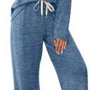 SAMPEEL Pajamas for Women Set Comfy Lounge Sets Two Piece Long Sleeve Cute Pjs Soft Sleepwear Winter Clothing (Large, Dark Blue)
