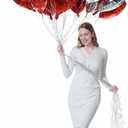 3 x 30 pcs Heart Balloons 18" Foil Love Balloons Mylar Balloons heart balloons for Valentines Day Propose Marriage Wedding Anniversary Backdrop Birthday Party Supplies (Red+Silver)