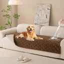 Waterproof Dog Bed Cover Non Slip Couch Cover for Dogs Washable Soft Faux Fur Sofa Cover Couch Covers for 3 Cushion Couch Sofa Pet Friendly (Brown, 34x62（1pc）)