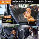 KYG Back Seat Extender for Dogs, Hard Bottom Dog Car Seat Cover for Back Seat Waterproof with Mesh Window and Storage Pocket, Dog Hammock for Cars & SUVs