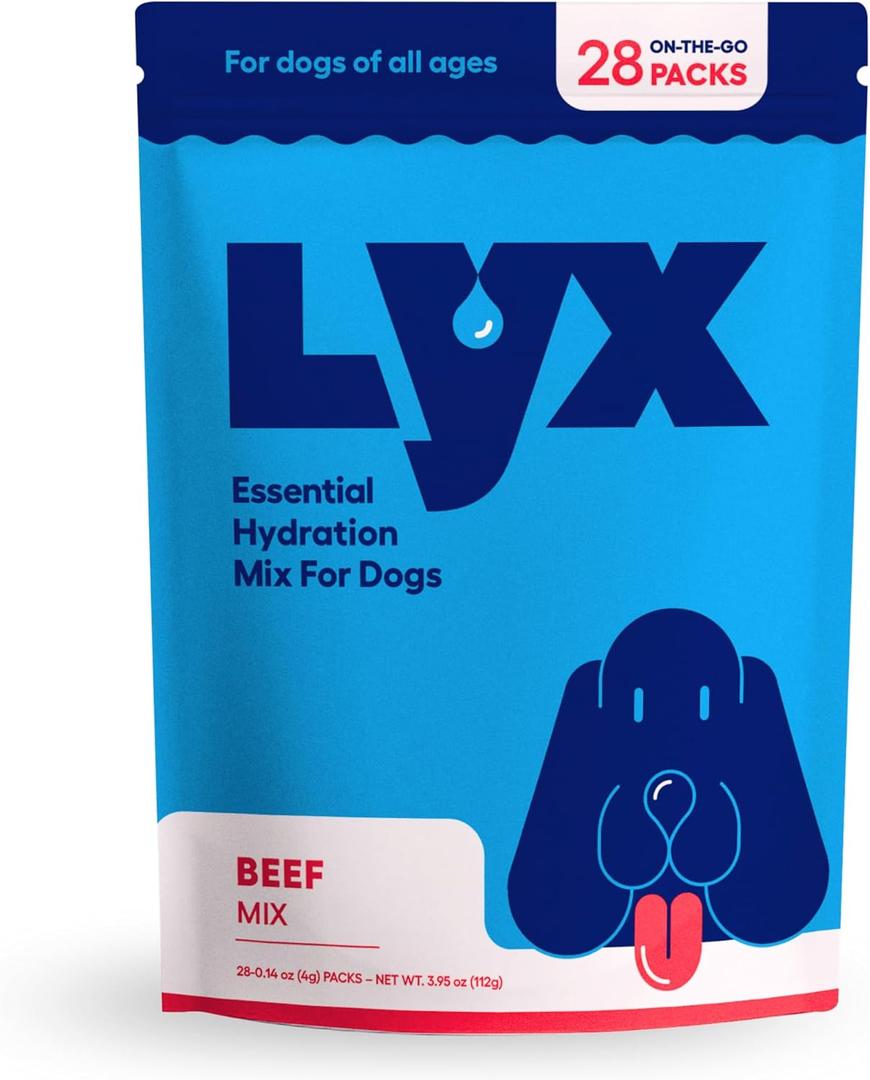Essential Hydration for Dogs  Electrolyte & Nutrient Water Enhancer for Active & Senior Dogs  Supports Hydration, Recovery & Wellness  Travel-Friendly Supplement Packets  28 Count (Beef) (BB 03/2025)
