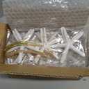 OurWarm 30pcs Resin Pencil White Starfish Decor for Weddings, Dried Hanging Starfish Christmas Tree Ornaments with Hemp Rope for Home and Craft Projects, 4-Inch