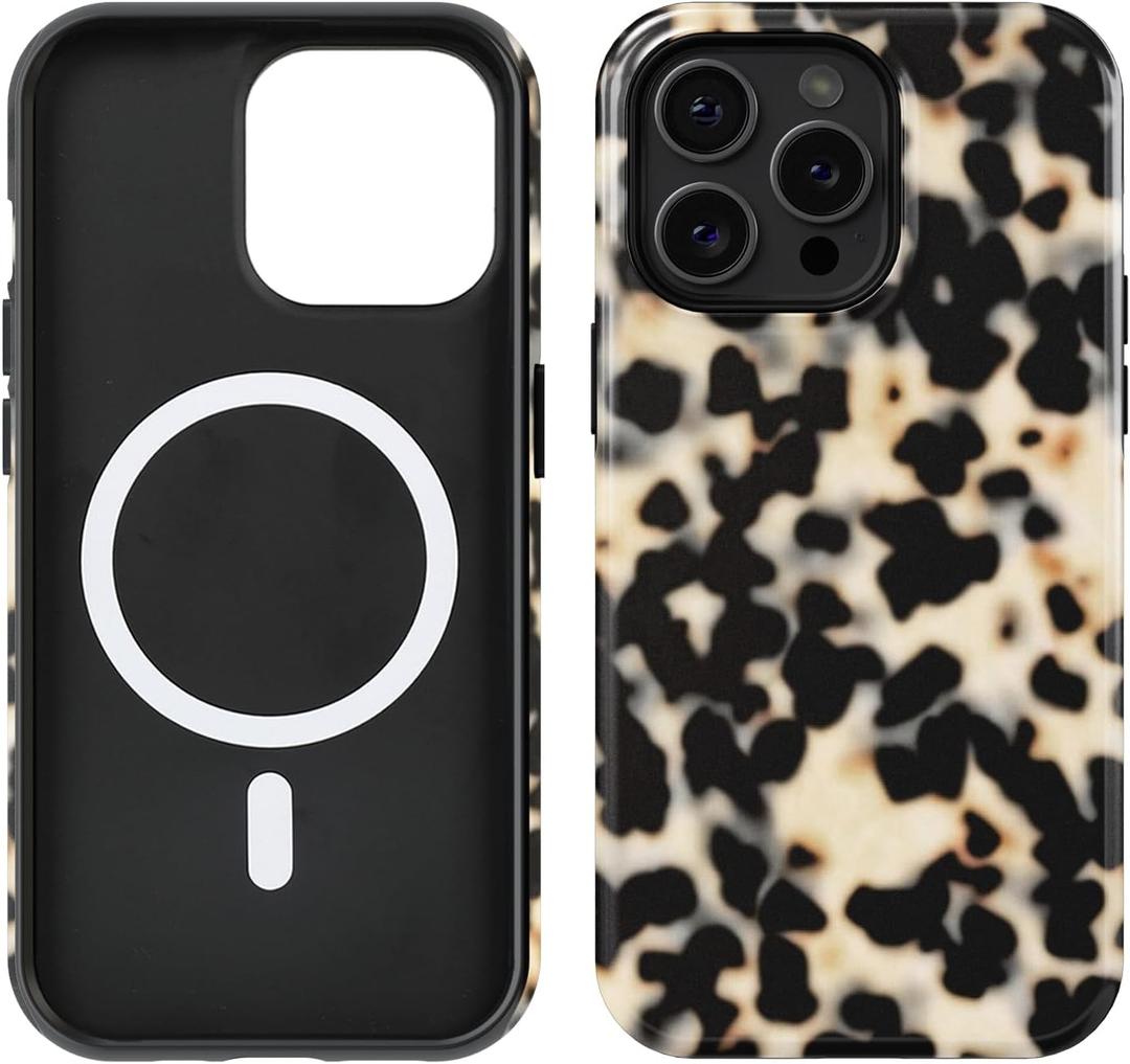 Compatible with iPhone 14 Pro Case [8 ft Drop Tested] Compatible with MagSafe - Cute Tortoise Shell Mag Series Cases for Women Girls (iPhone 14 Pro 6.1 inch)