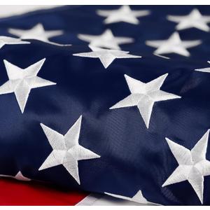 American Flag 4x6 ft: Long Lasting US Flag, Heavy Duty Nylon, Embroidered Stars, Sewn Stripes, Brass Grommets, UV Protection Perfect for Outdoors, USA Flag
