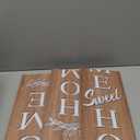 Farmhouse Wooden Welcome Sign Stand for Front Door, 47" Rustic Large Home Sweet Home Welcome Sign for front porch, Vertical Tall Xmas Gift Porch Leaner Decor for Outdoor Patio Garden (Natural Board)