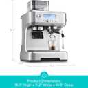 CASABREWS 5700Pro Espresso Machine with Grinder, Professional Coffee Maker with Milk Frother Steam Wand, Barista-Quality Cappuccino Latte Machine with LCD Display, Great for Coffee Enthusiasts