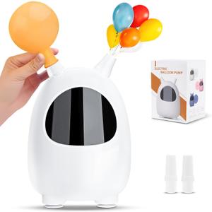 Balloon Pump Electric, SPLAKS Balloons Inflator Air Pump Portable Balloon Blower for Garland Arch, Party Decoration (White)