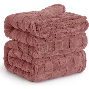 Bedsure GentleSoft Blankets Queen Size for Bed - Super Soft Cozy Blanket for Women Kids Girls, Large Fuzzy Fleece Throw for Bedroom Decor, Dusty Pink, 90x90 Inches