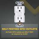 15A GFCI Outlets [3-Pack], ETL Listed, Non-Tamper-Resistant GFI Duplex Receptacles with LED Indicator, Self-Test Ground Fault Circuit Interrupter, White, 3 Piece