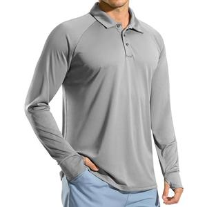 Pudolla Men's Long Sleeve Golf Polo Shirt UPF 50+ Lightweight Sun Protection Cool SPF Hiking Shirts for Men XL