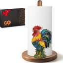 Rooster Paper Towel Holder - Modern Chicken Decor for Farmhouse Kitchen Bathroom Countertop - Gifts for Women Mom Grandma - 3D Cute Stuff Decorative Accessories